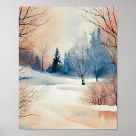 Poster de Paisagem de Aquarela