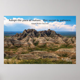 Poster de Paisagem de Badlands com Citação