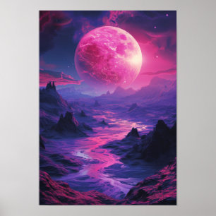 Poster de Paisagem de Neon Exoplanet