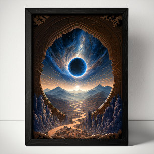 Poster de Paisagem Espacial Fantasia Cósmica