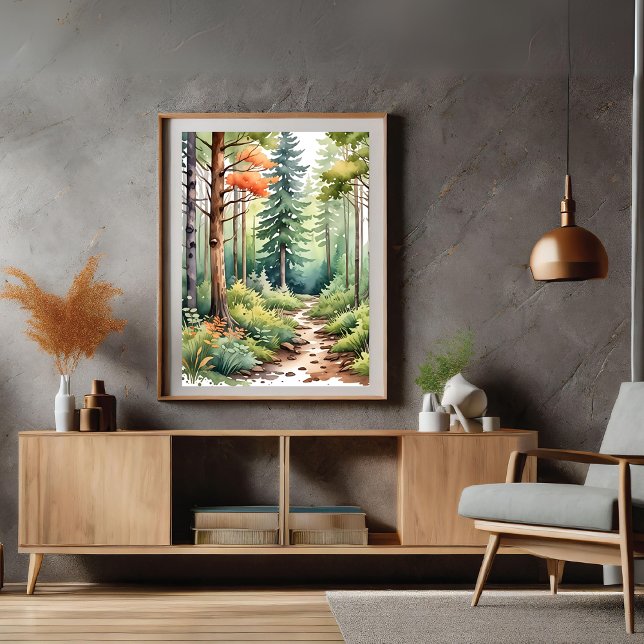 Poster de Paisagem Mágica da Floresta Woodsy (Forest Woodsy Magic Landscape Poster)