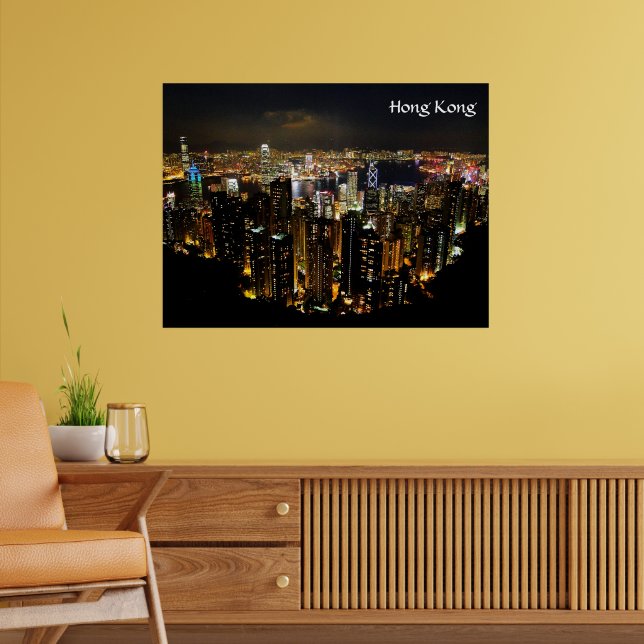 Poster de paisagem noturna de Hong Kong (Sala de Estar 2)