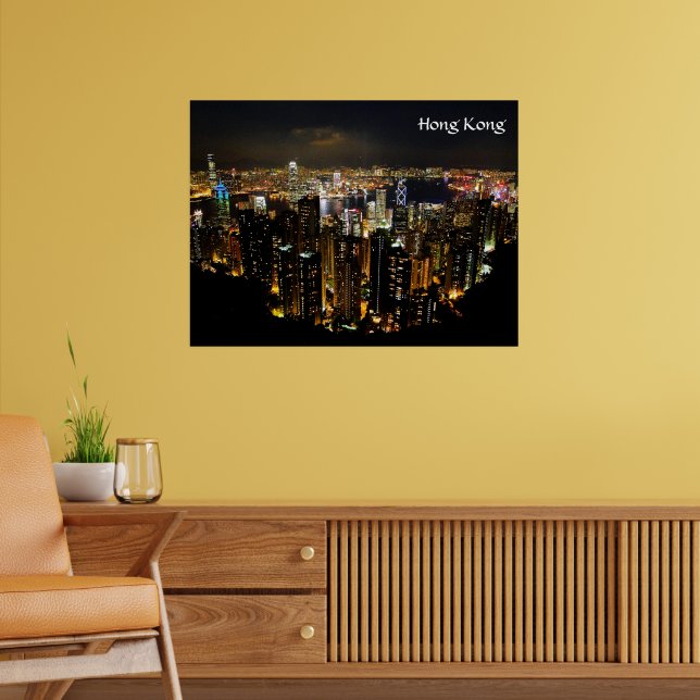 Poster de paisagem noturna de Hong Kong (Sala de Estar 2)