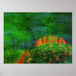 poster de Paisagem Pintada Retroativa dos anos 70