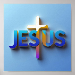Poster de Palavras Jesus | Ai design Matte Wall Ar