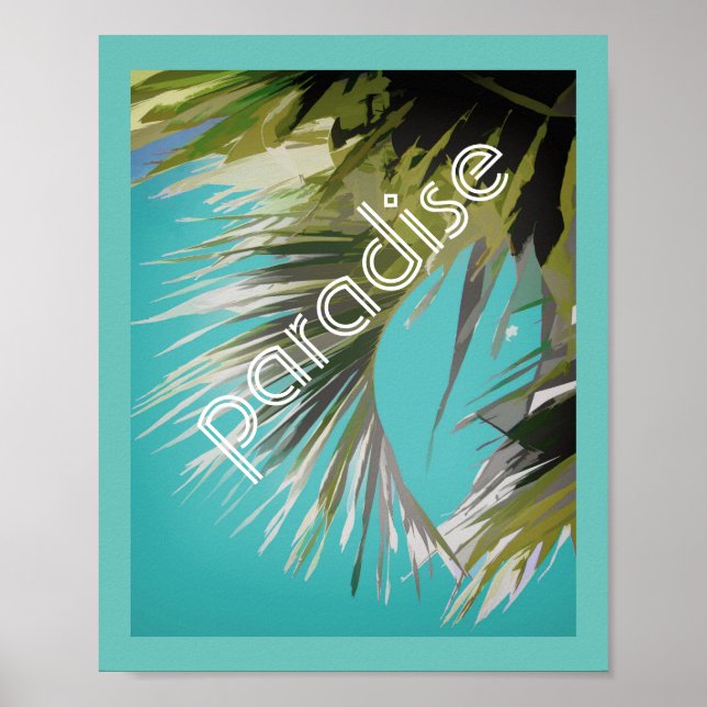 poster de palma tropical com texto (Frente)