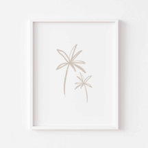 Poster de palmeira minimalista de aquarelas boho
