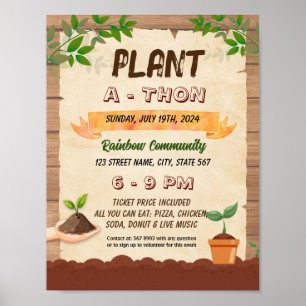 Poster de panfleto de planta-a-thon
