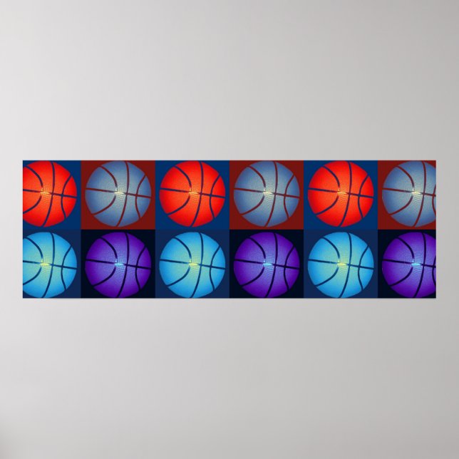 Poster de Panorâmica de Basquete pop (Frente)