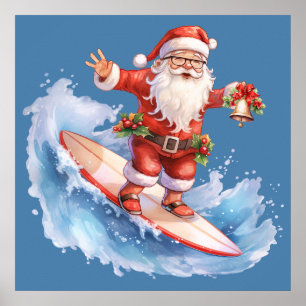 Poster de Papai noel de surfe