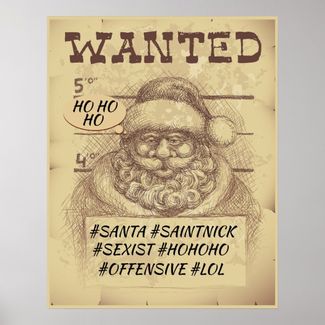 Poster de Papai noel engraçado (Frente)
