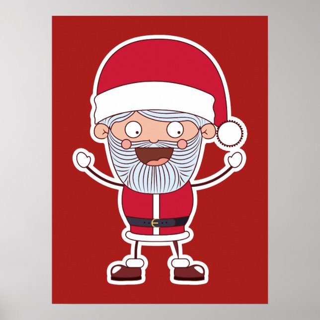 Poster de Papai noel engraçado (Frente)
