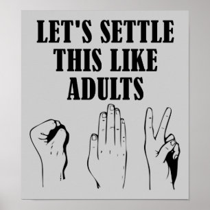 Poster de papel das tesouras da rocha