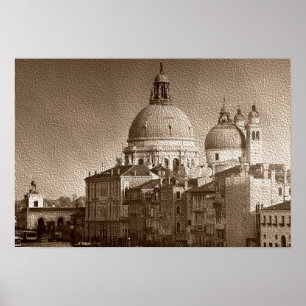 Poster de papel do canal grande de Veneza do