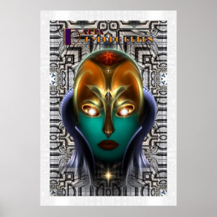 Pôster de Parede Arquivístico Daria Cyborg Rainha