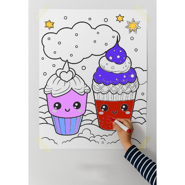 Pôster de Parede Colorir-se Kawaii (Criador carregado)