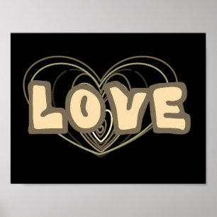 Poster de Parede com Imagens de Amor e Coração