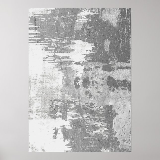 Poster de Parede de Abstrato Branco e cinza de (Frente)