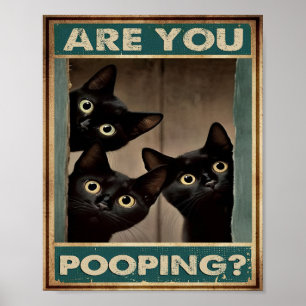 Poster de Parede de Cabra de Gato Negro Você Está