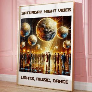 Pôster de Parede de Discoteca com Vibrações Noturn