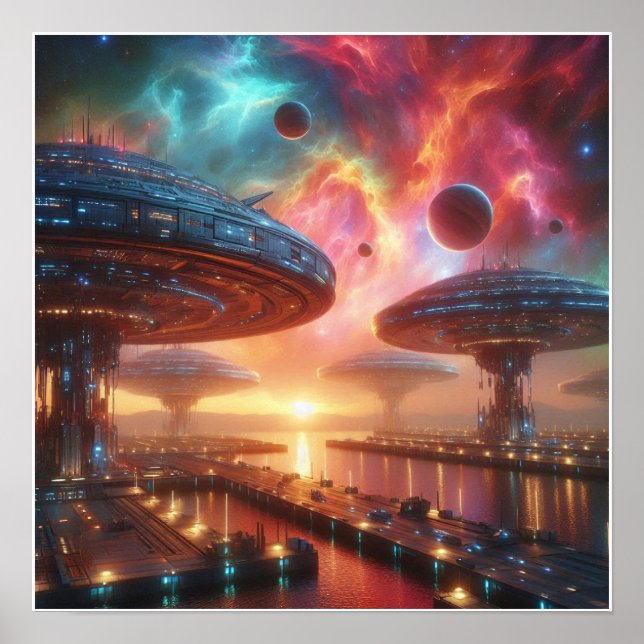 Poster de Parede de Docks do Espaçamento Personali (Frente)