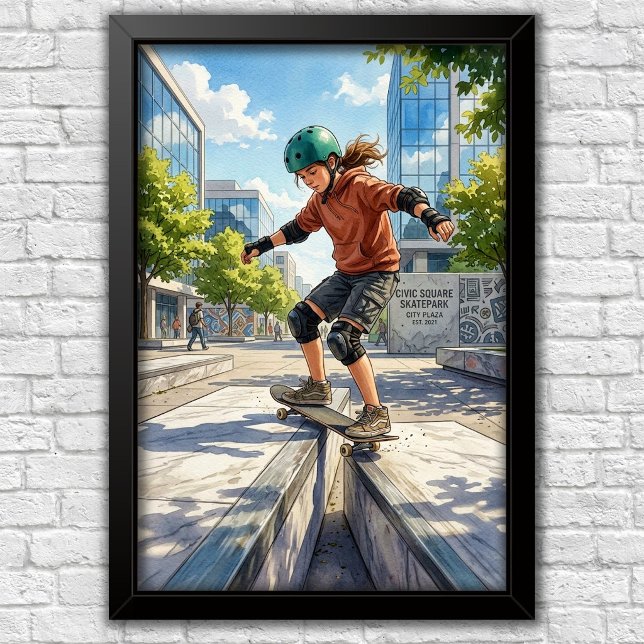 Poster de Parede para Quarto de Skate Urbano Moder (Criador carregado)