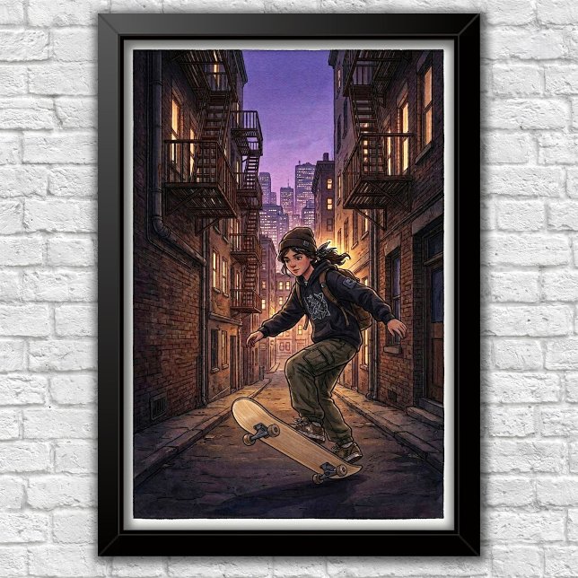 Poster de Parede para Quarto de Skate Urbano Moder (Criador carregado)