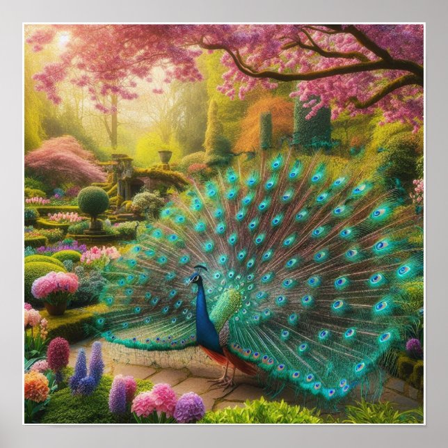 Poster de Parede Peacock Maiúsculo Personalizado (Frente)