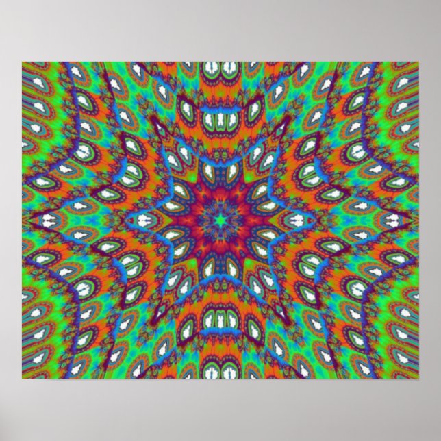 Poster de parede vibrante do caleidoscópio (Frente)