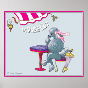 Poster de Paris Café Silver Poodle