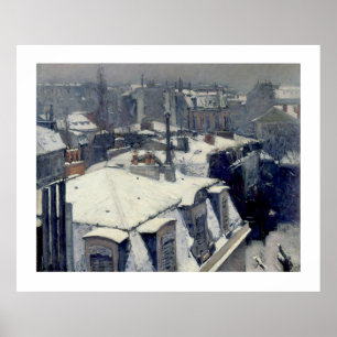 Poster de Paris Caillebotte dos telhados do