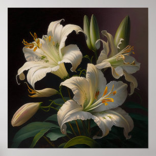 Poster de Páscoa de Arte com Flores de Impressão B