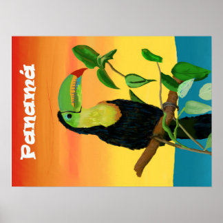 Poster de pássaro toucador tropical