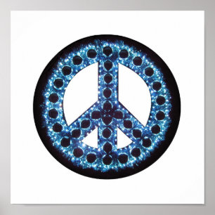 poster de paz azul