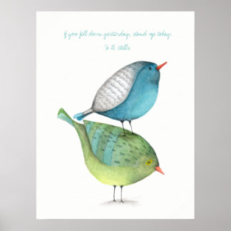 Poster de Pé Hoje com Fundo Branco