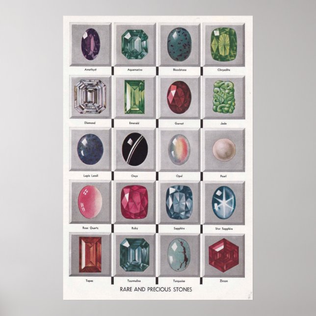 Poster de Pedras Raras e Preciosos (Frente)