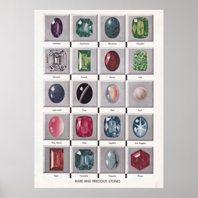 Poster de Pedras Raras e Preciosos (Frente)