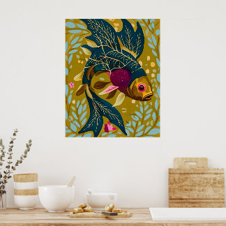 Poster de Peixe-Ouro Imaginoso - Arte Inspirada na