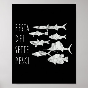 Poster De Peixes Itália T- Véspera De Natal Sete 7 Peixes
