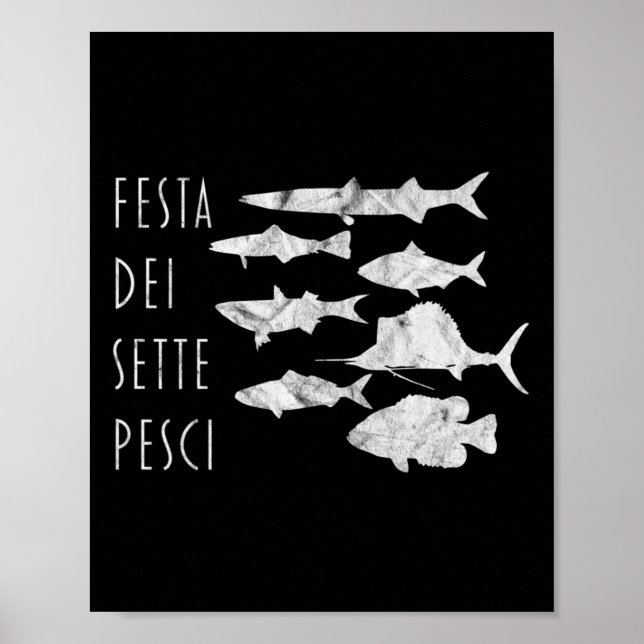 Poster De Peixes Itália T- Véspera De Natal Sete 7 Peixes (Frente)