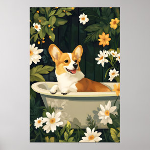 Poster de Pembroke Welsh Corgi na Banheira, Cachor