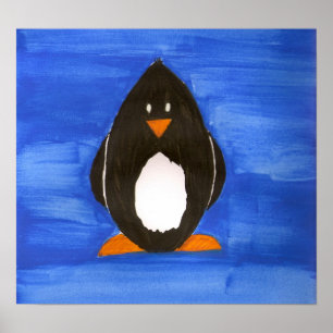Poster de Penguin de Aquarela