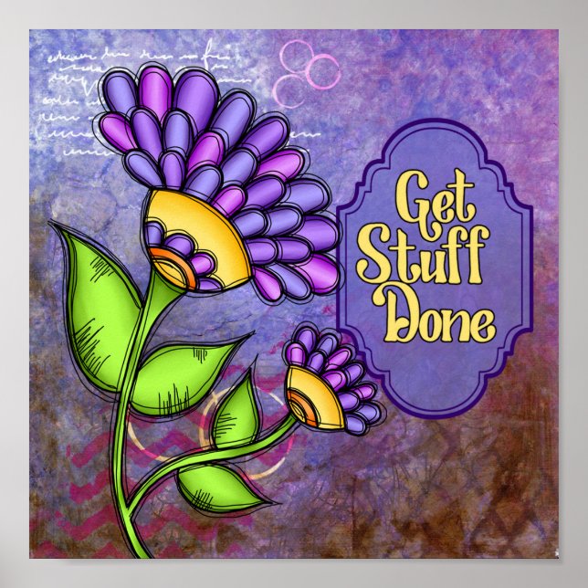 Poster de pensamento positivo vivo (Frente)