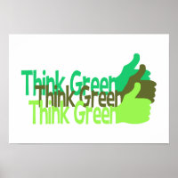 poster de pense verde, personalizável