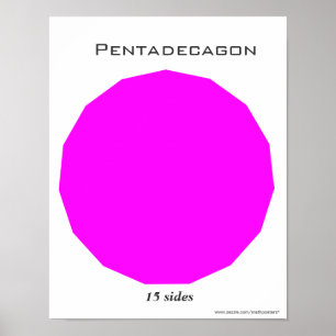 Poster de Pentadecagon do polígono