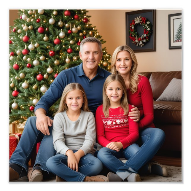 Poster de personalização de fotos da família (Frente)