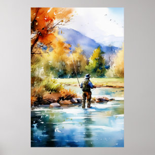 Poster de Pesca com Voo de Cadeias - Arte de Pared