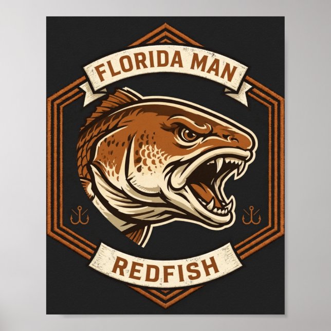 Poster de Pesca Florida Man Redfish Cobre (Frente)