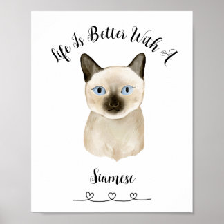 Poster de Pet Wall Art Personalizado do Cat Siames