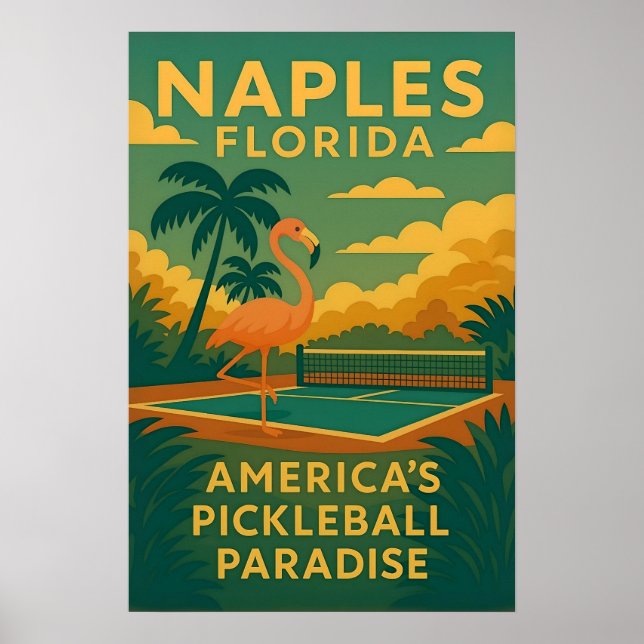Poster de Pickleball em Nápoles, Flórida (Frente)